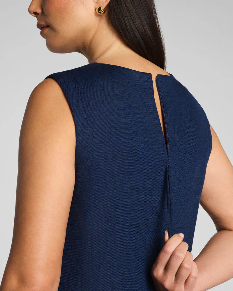 SPANX EasyBreezy Cotton Linen Mini Dress in Timeless Navy at Baseline Social