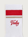 Varley Lamar Club Stripe Sock in White/Baked Apple at Baseline Social