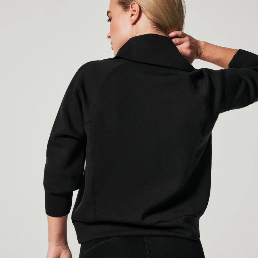 Spanx AirEssentials Half Zip in Very Black