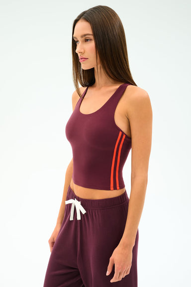 Splits59 Ella Airweight Tank in Dark Cherry/Valencia at Baseline Social