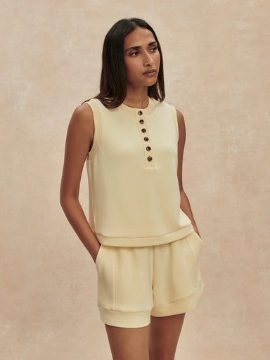 Varley Marla Button Placket Tank in Anise Flower at Baseline Social