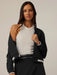 Greyson Drea Varsity Bomber Jacket in Shepherd Black at Baseline Social