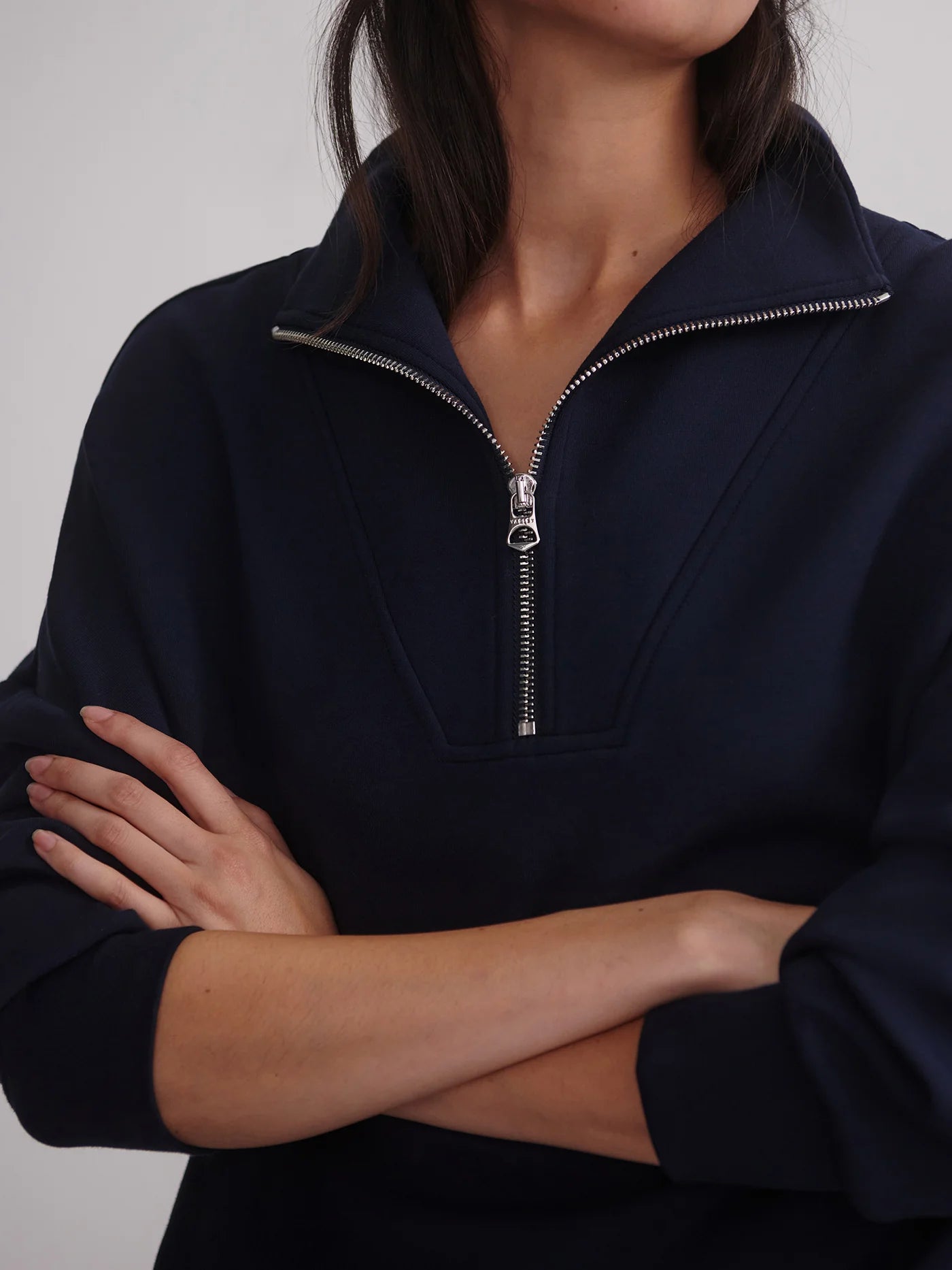Hawley Half Zip Sweat in Navy