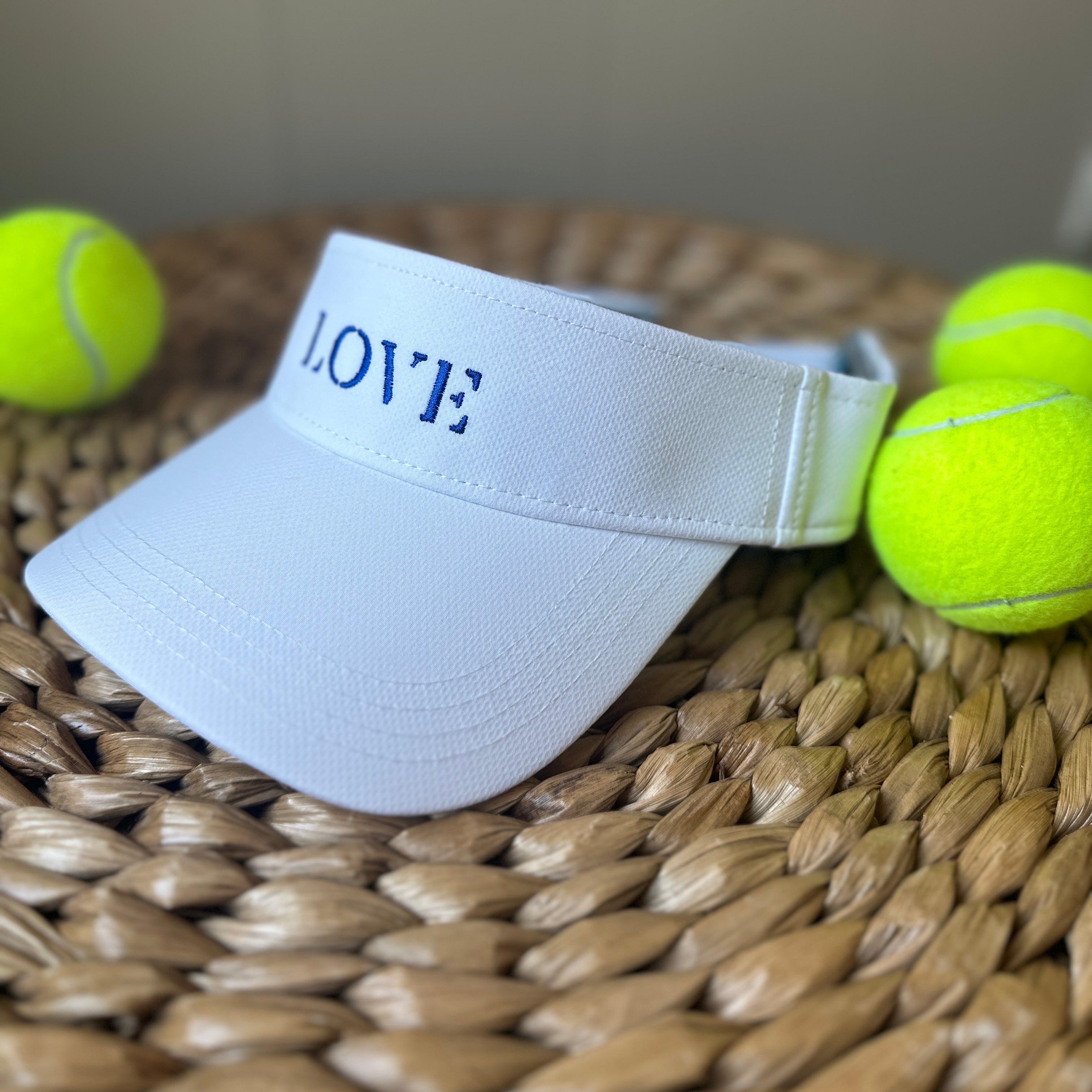 Baseline Social "Love" Visor in White and Royal Blue