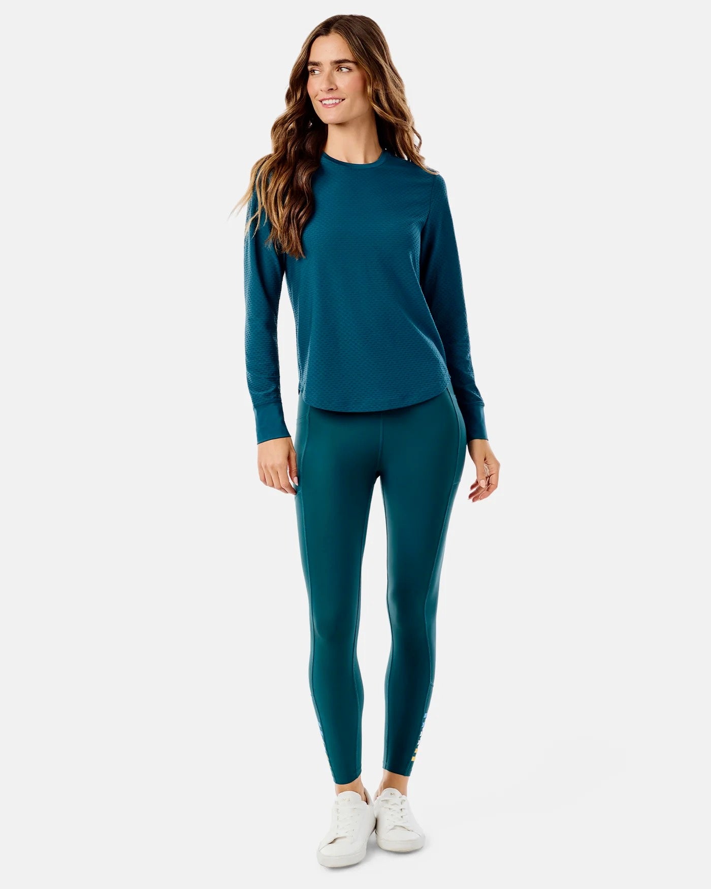 Active Mesh Palmetto Long Sleeve Top - Laguna