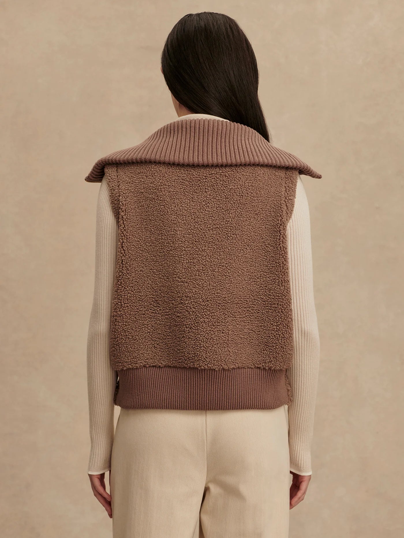 Varley Aspen Gilet in Ash Taupe at Baseline Social