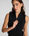 SPANX AirEssentials Shawl Collar Half Zip Jumpsuit in Very Black at Baseline Social