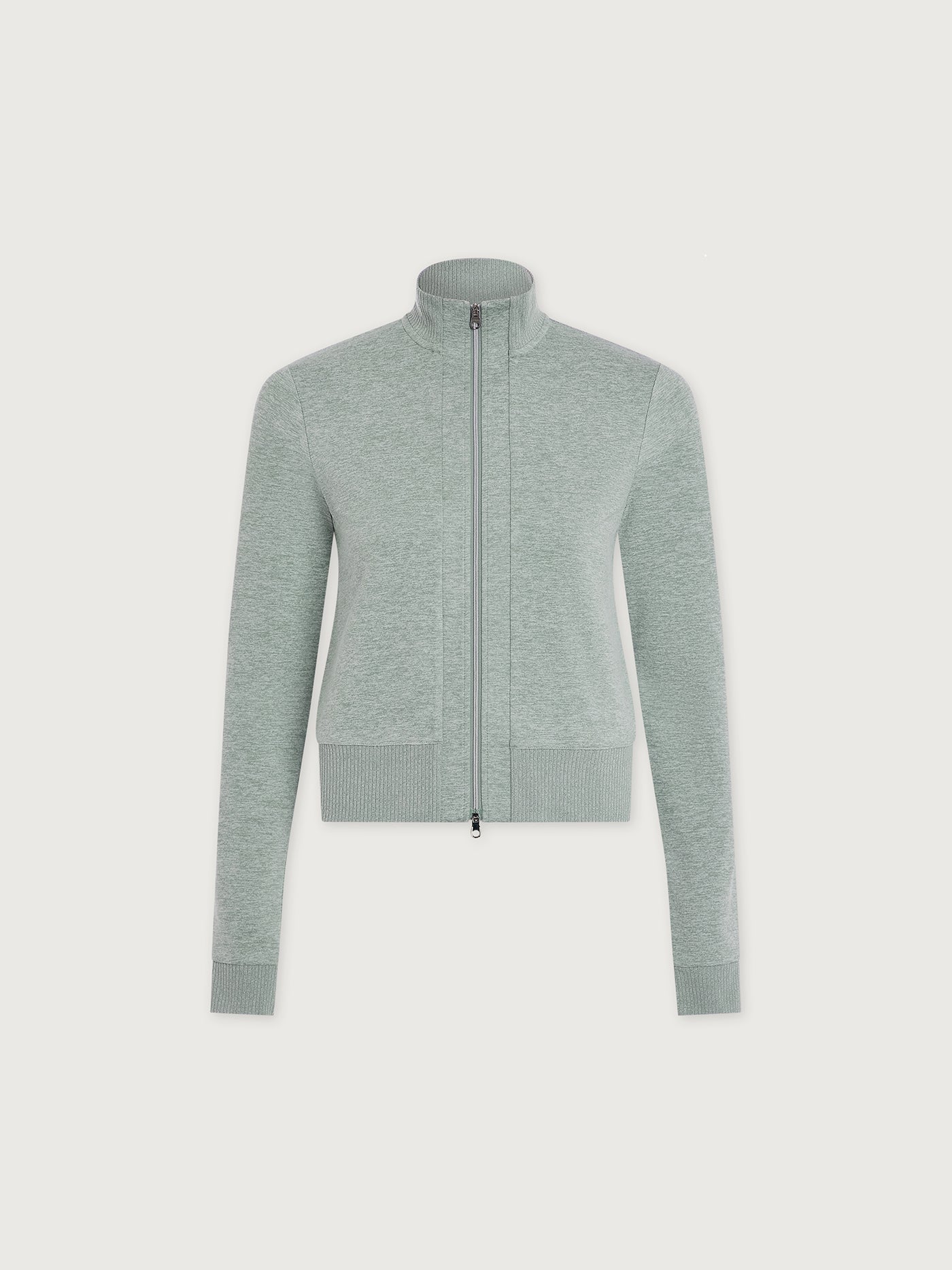 Rufus Cropped Zip Through in Blue Green Marl