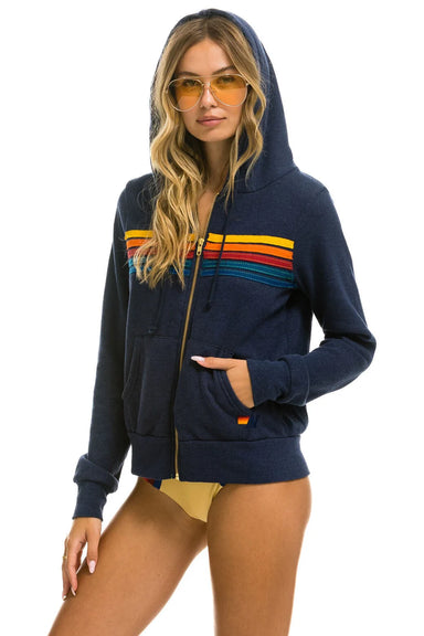 Aviator Nation 5 Stripe Hoodie in Navy at Baseline Social