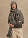 Lindsey Check Knit Scarf in Charcoal Marl - Baseline Social