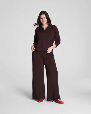 Spanx AirEssentials Wide Leg Pant in Truffle Brown at Baseline Social