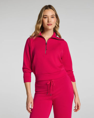Spanx AirEssentials Half Zip in Fuchsia at Baseline Social