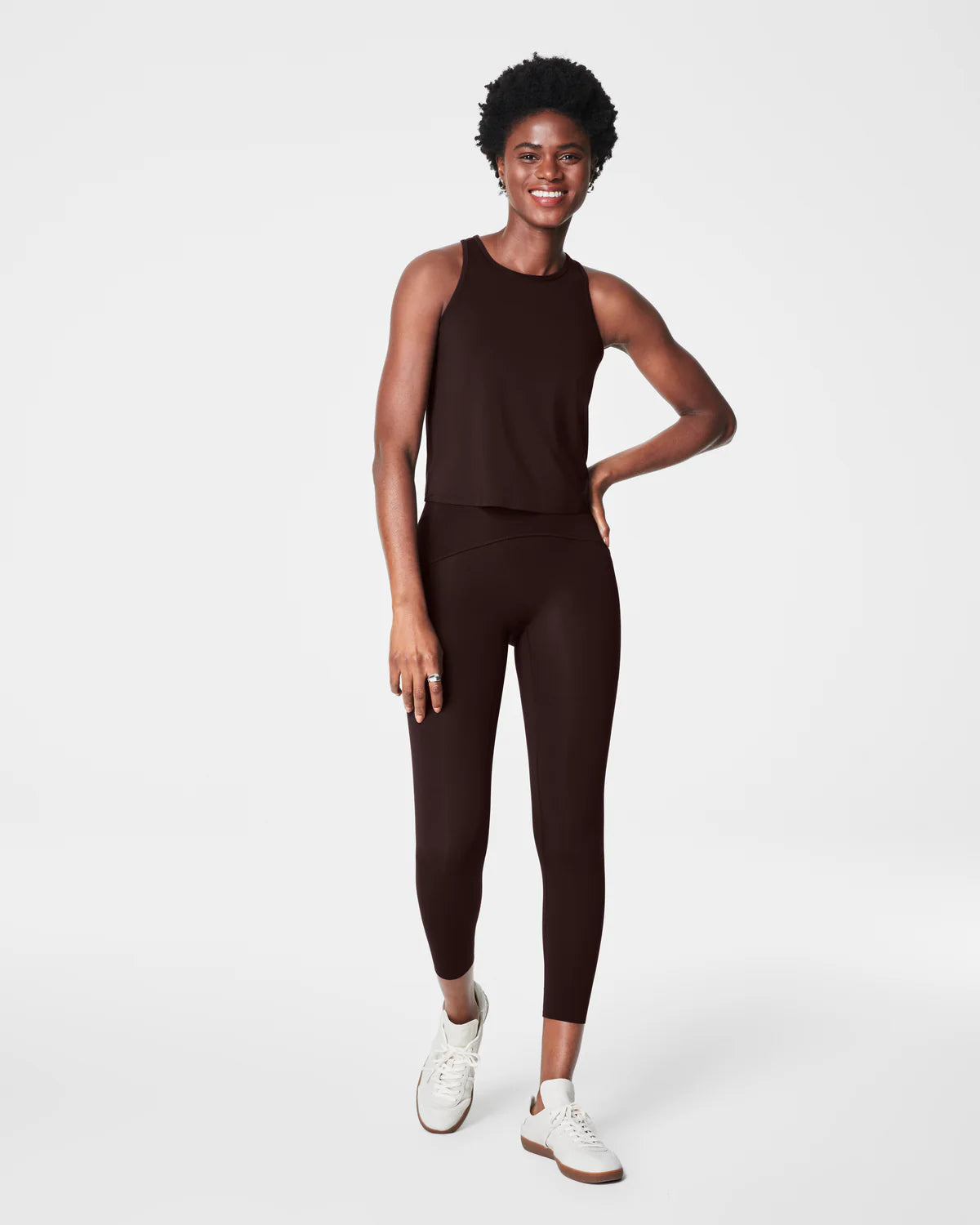 Spanx Butter Keyhole Tank in Truffle Brown at Baseline Social