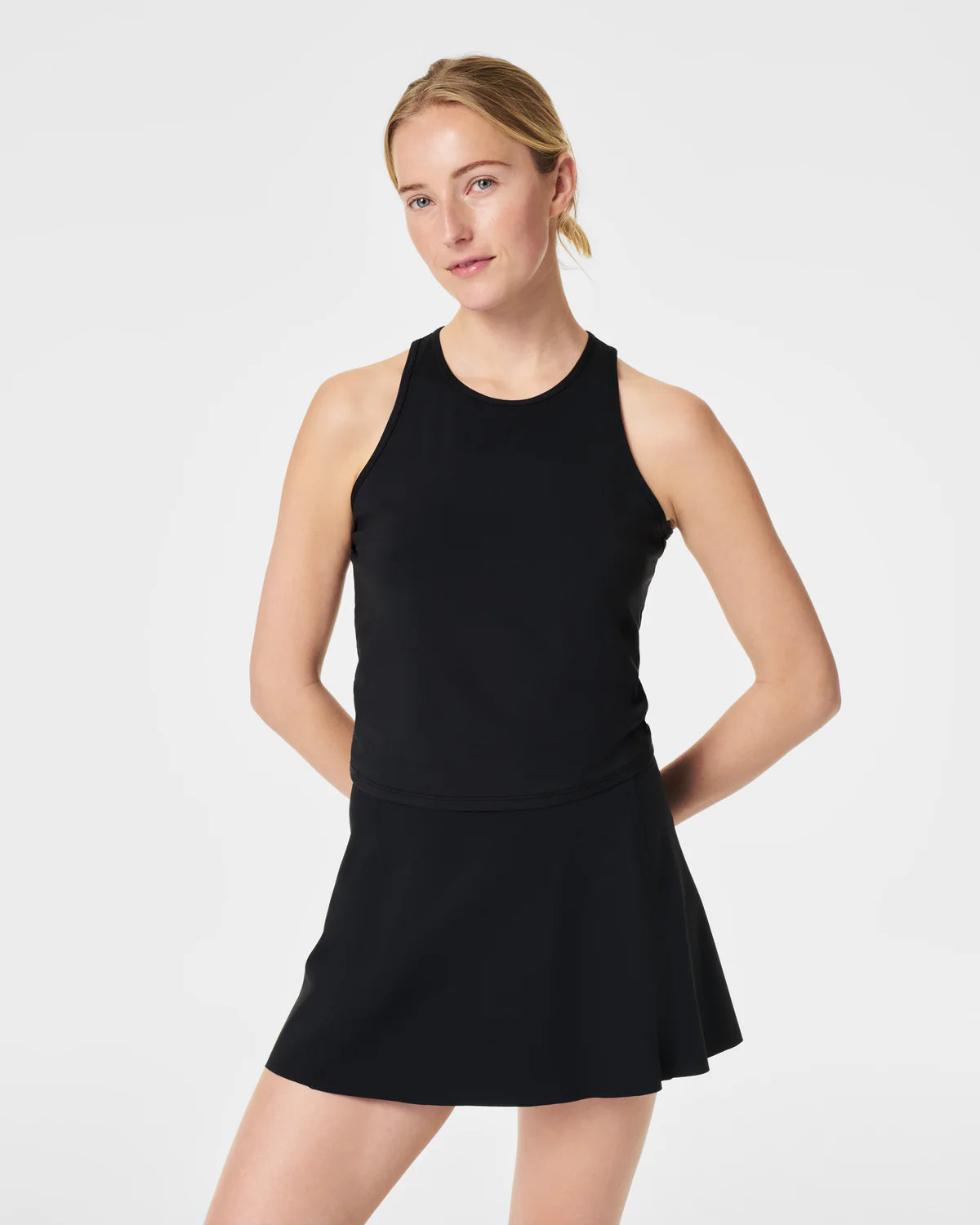 SPANX Butter Keyhole Tank in Very Black at Baseline Social