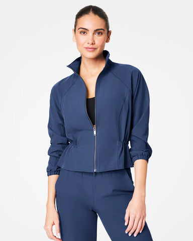 Spanx On the Move Cinched Back Jacket in Faded Indigo at Baseline Social