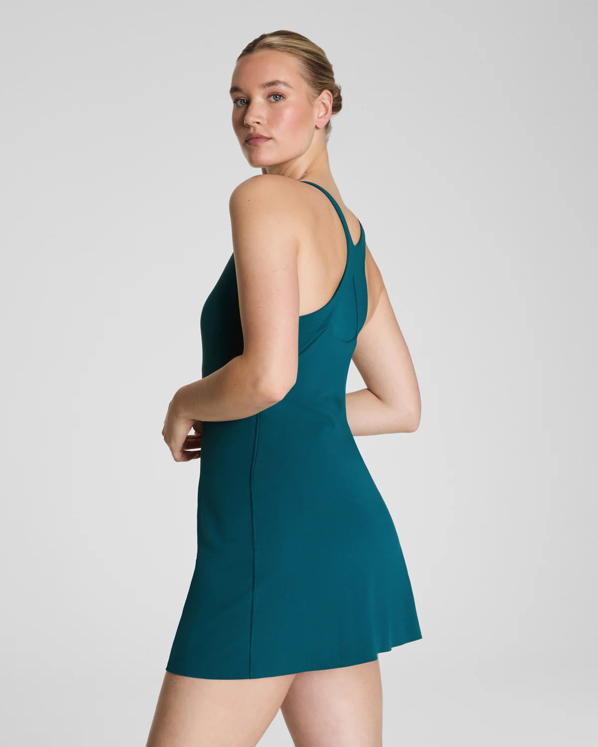 Get Moving V-Neck Dress in Emerald Bay - Baseline Social
