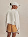 Varley Tasmin Cropped Sweat in Snow White at Baseline Social