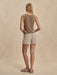 Varley Darina Short 4" in Birch Taupe Stripe at Baseline Social