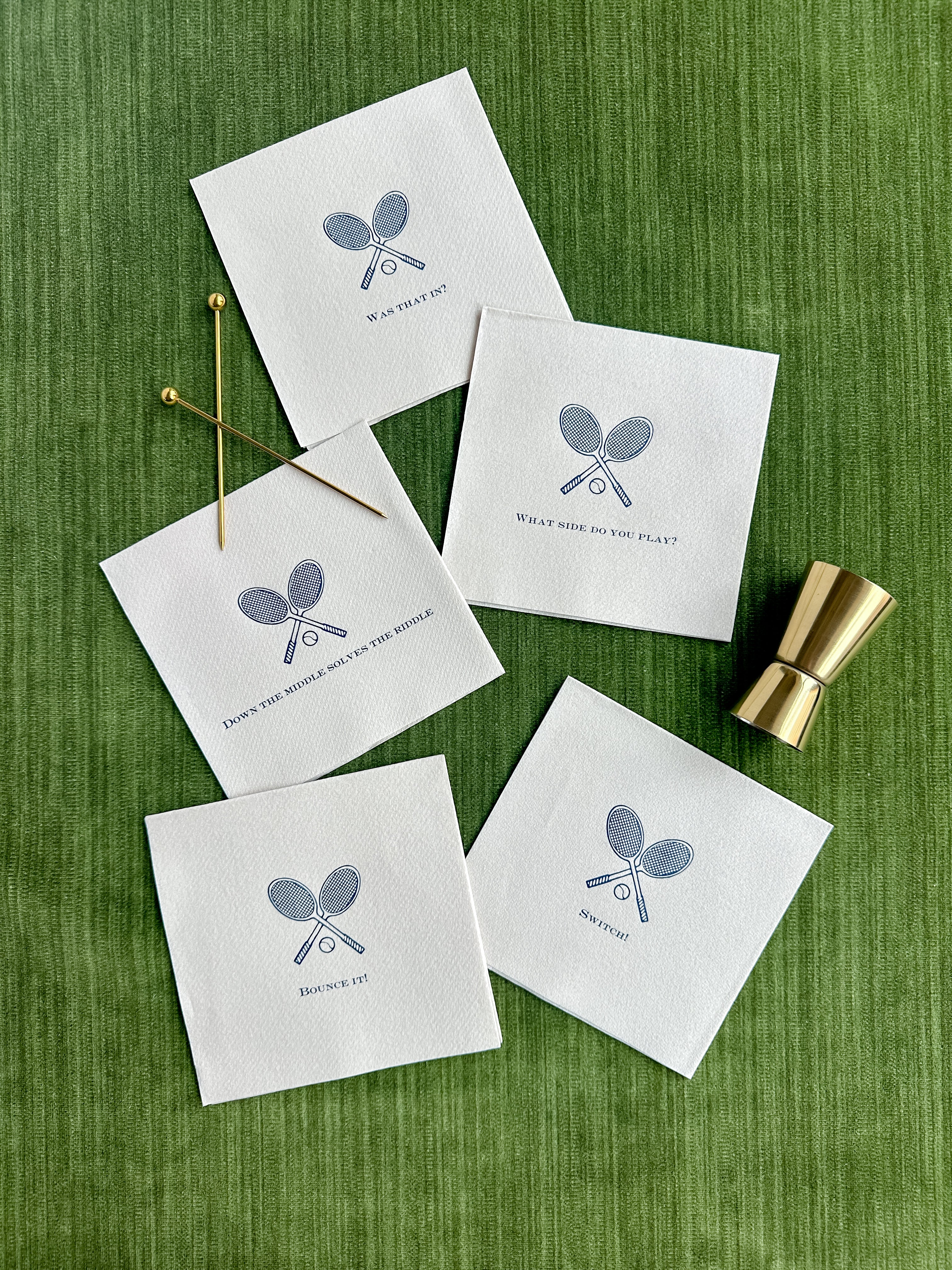 Tennis Phrase Cocktail Napkins - Baseline Social