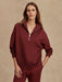 Varley Hawley Half Zip Sweat in New Maroon at Baseline Social