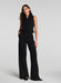 SPANX AirEssentials Shawl Collar Half Zip Jumpsuit in Very Black at Baseline Social