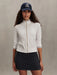 Varley Len Seamless Zip-Through Sweater in White at Baseline Social