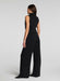SPANX AirEssentials Shawl Collar Half Zip Jumpsuit in Very Black at Baseline Social