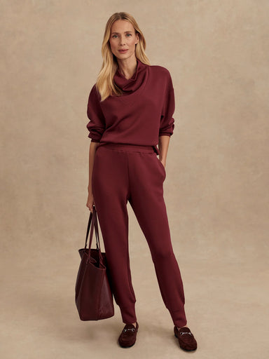 Varley Slim Cuff Pant 27.5" in New Maroon at Baseline Social