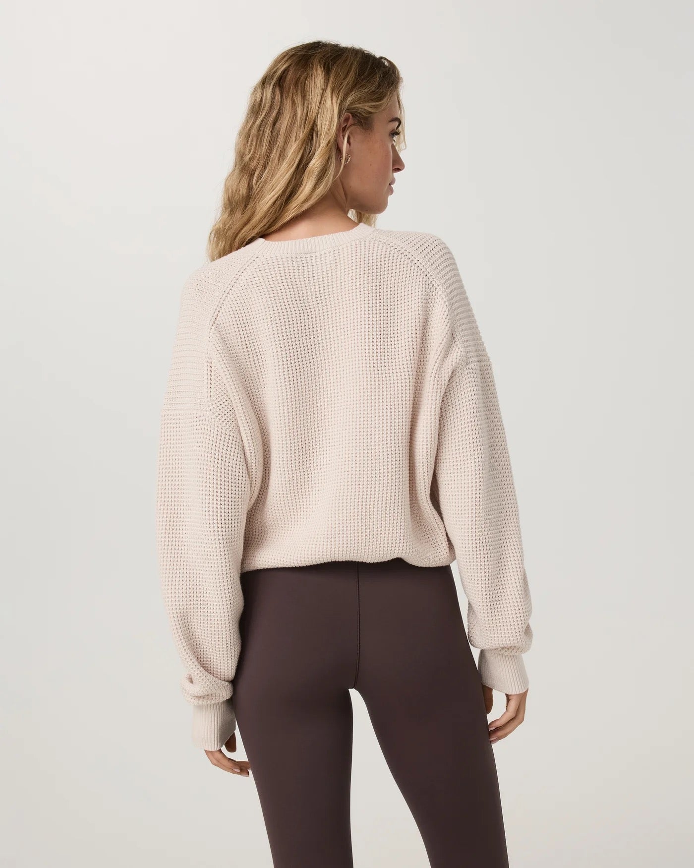 OS Cotton Waffle Sweater in Marshmallow - Baseline Social