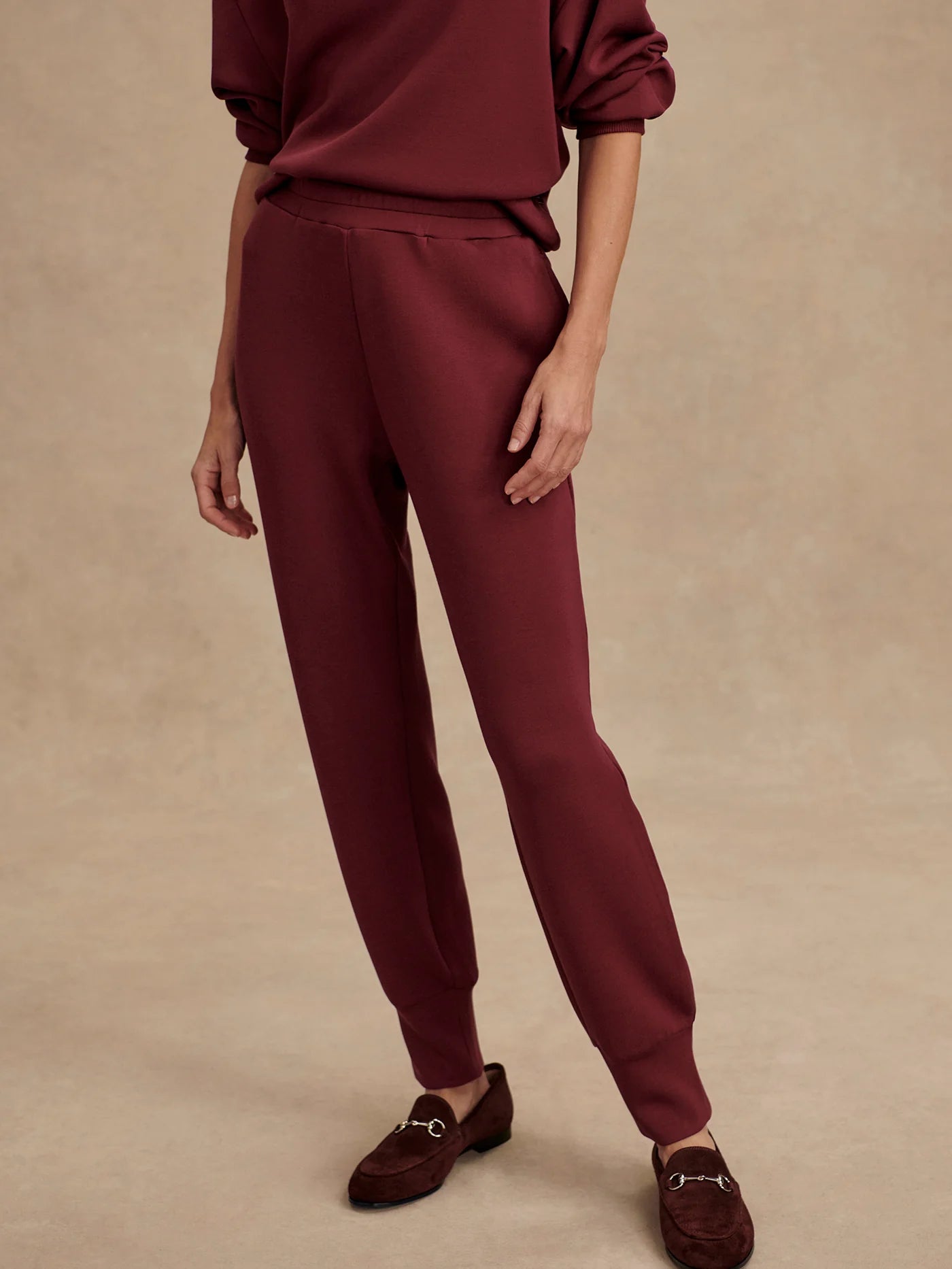 Varley Slim Cuff Pant 27.5" in New Maroon at Baseline Social