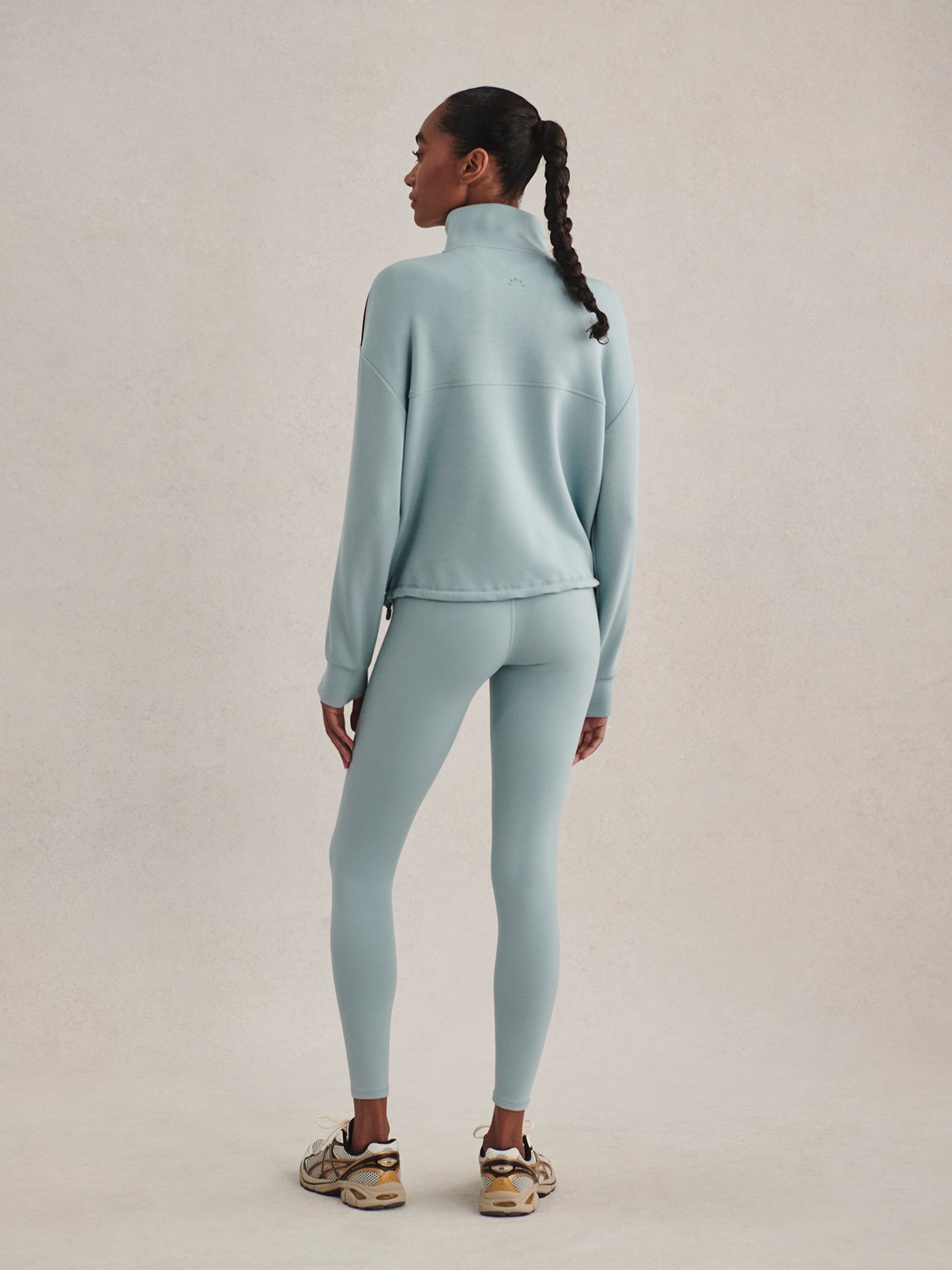 Sian Piped Half Zip Sweat in Tourmaline
