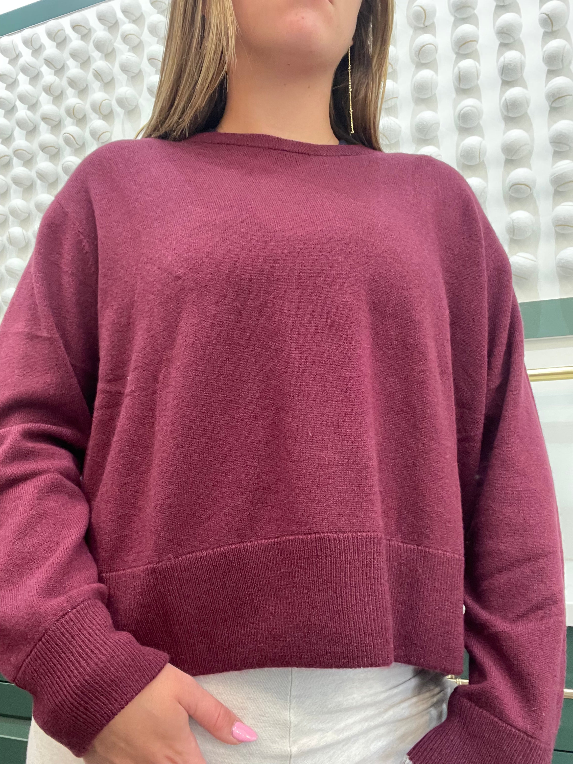 Koko Crew Sweater in Merlot