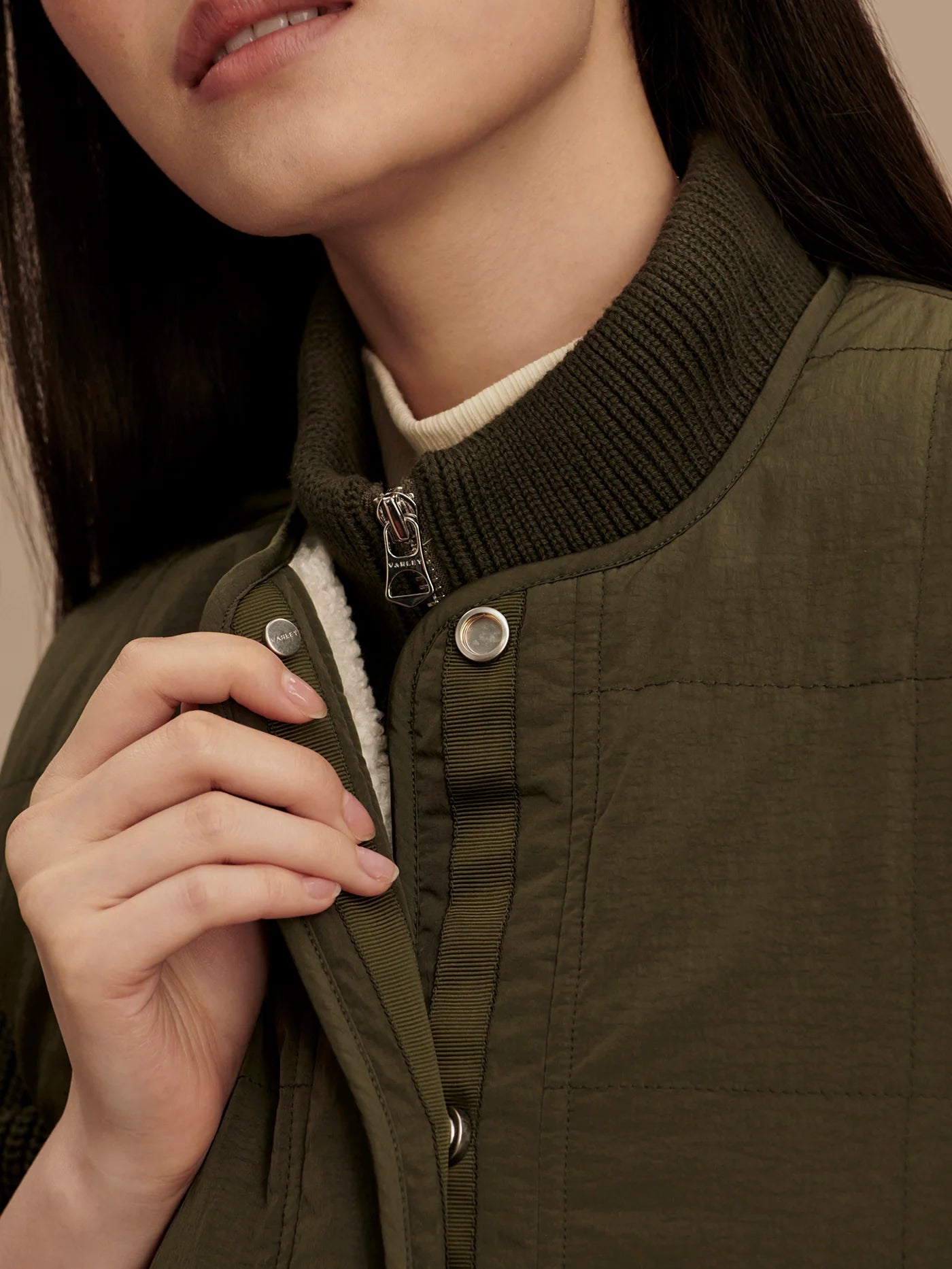 Audrea Reversible Gilet in Sandshell/ Forest Night