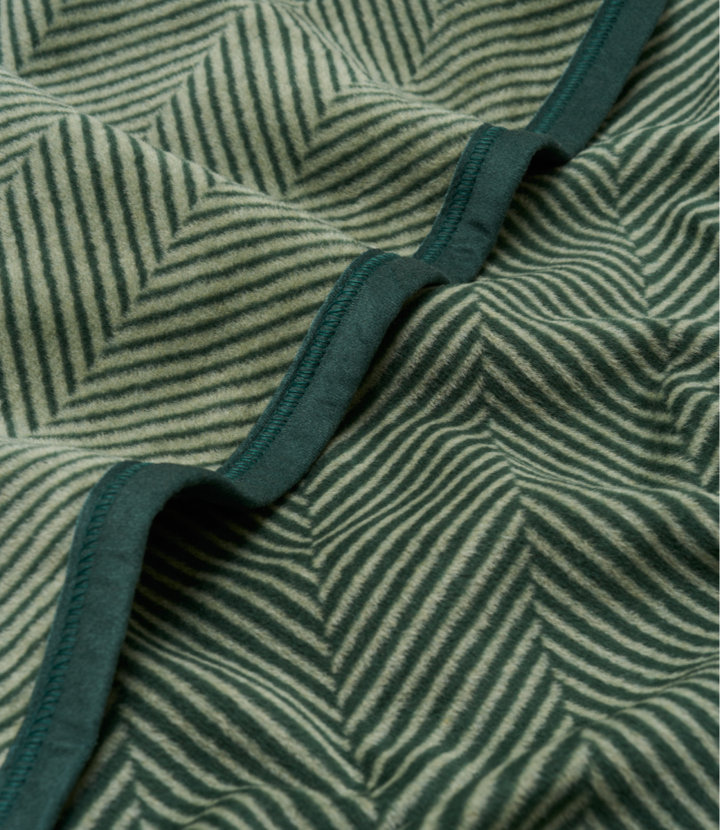 Harborview Herringbone Forest Green Blanket - Baseline Social