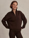 Varley Sian Cropped Half Zip Sweat in Coffee Bean at Baseline Social