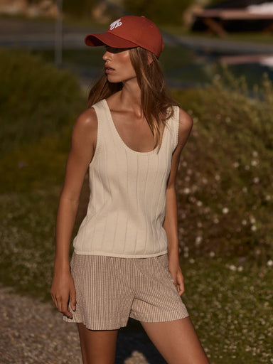 Varley Ayaka Wide Rib Tank in Pristine at Baseline Social