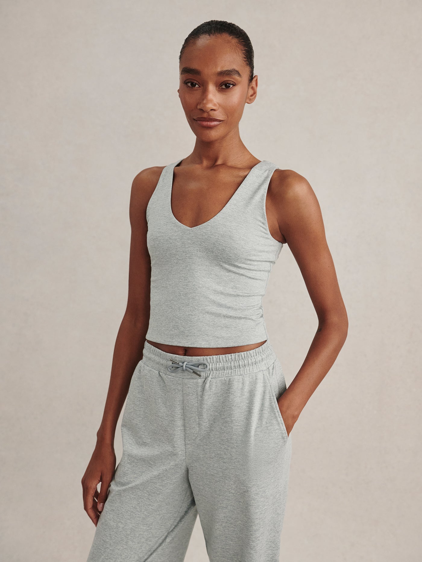 Ruby Cropped Tank in Blue Green Marl