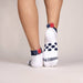 Signature Athletic Ankle Sock w/ Navy Trim and Red + Navy Confetti Poms - Baseline Social