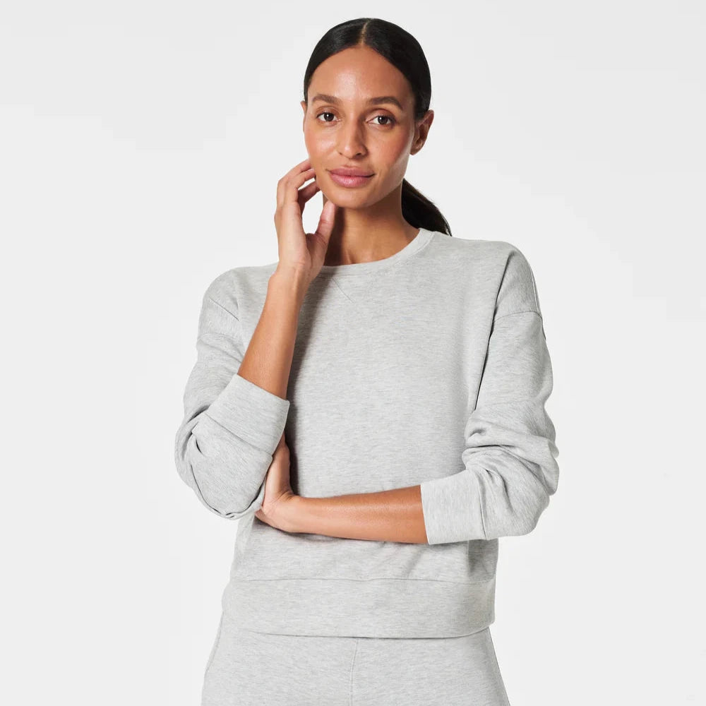 Spanx AirEssentials Crew in Light Grey Heather