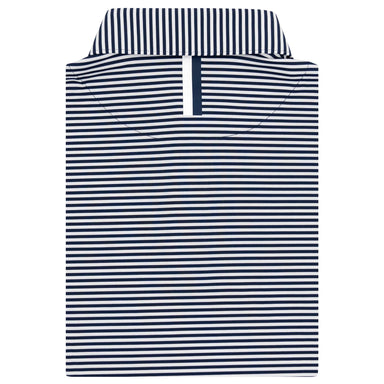 Short Sleeve Performance Polo in Birdie Stripe (Fleet Navy/White) - Baseline Social