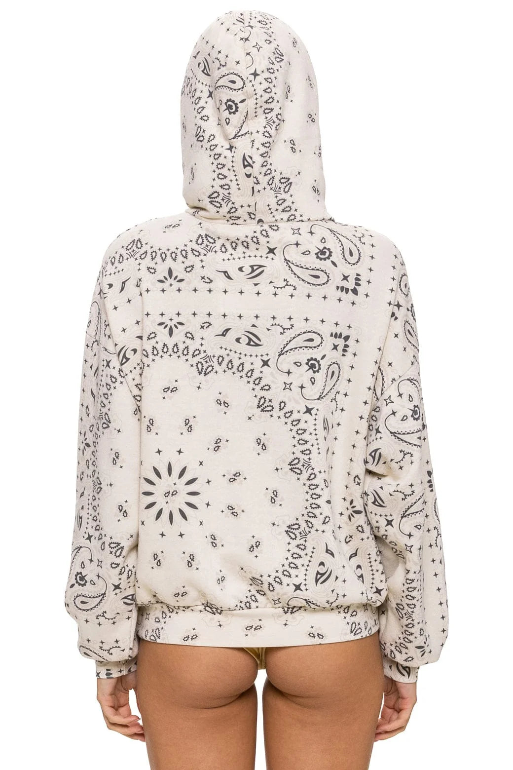 Aviator Nation Bandana Relaxed Pullover Hoodie in Vintage White