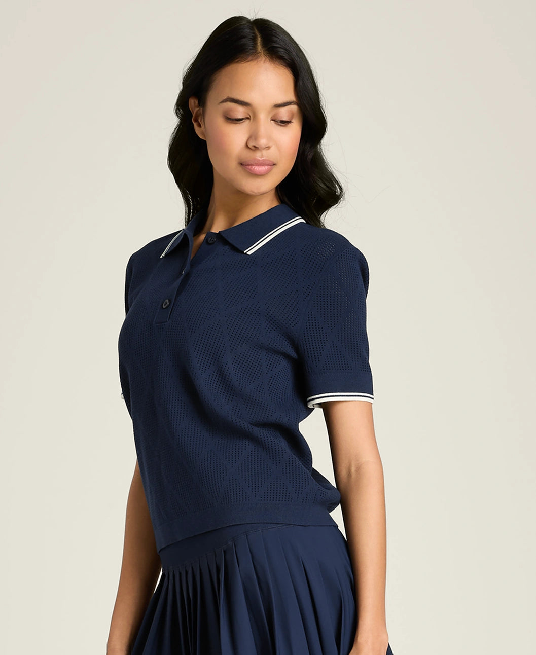 Wilson Addison Knit Polo in Classic Navy at Baseline Social
