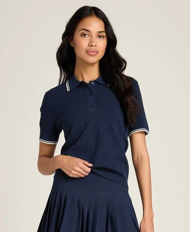 Wilson Addison Knit Polo in Classic Navy at Baseline Social