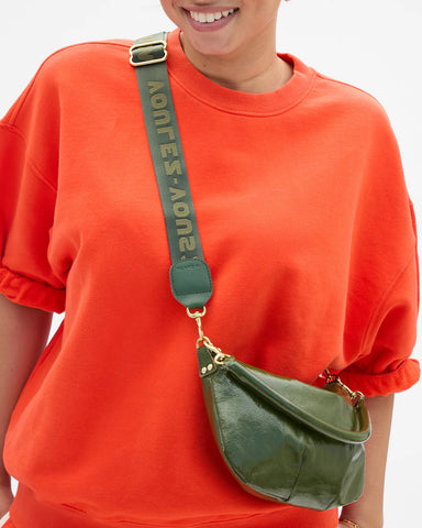 Clare V. Adjustable Crossbody Strap in Army Voulez-Vous? at Baseline Social