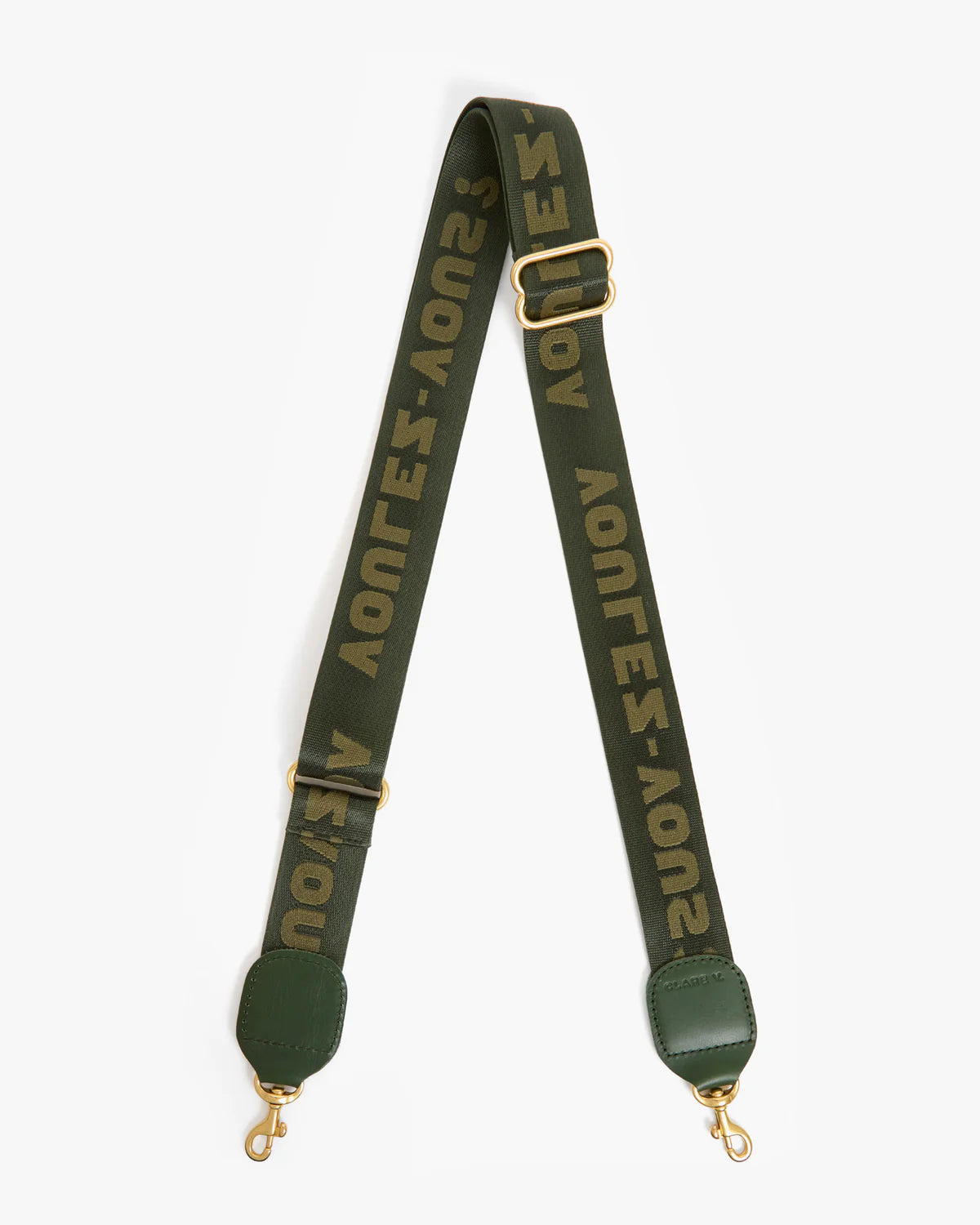 Clare V. Adjustable Crossbody Strap in Army Voulez-Vous? at Baseline Social