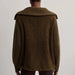 Varley Ardley Zip Through Knit Jacket in Dark Olive