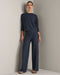 Rhone Atmosphere Wide Leg Pant in Navy Heather at Baseline Social