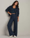 Rhone Atmosphere Wide Leg Pant in Navy Heather at Baseline Social