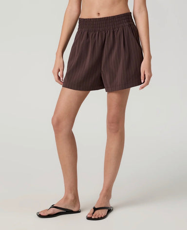 Villa Short in French Roast Pinstripe - Baseline Social