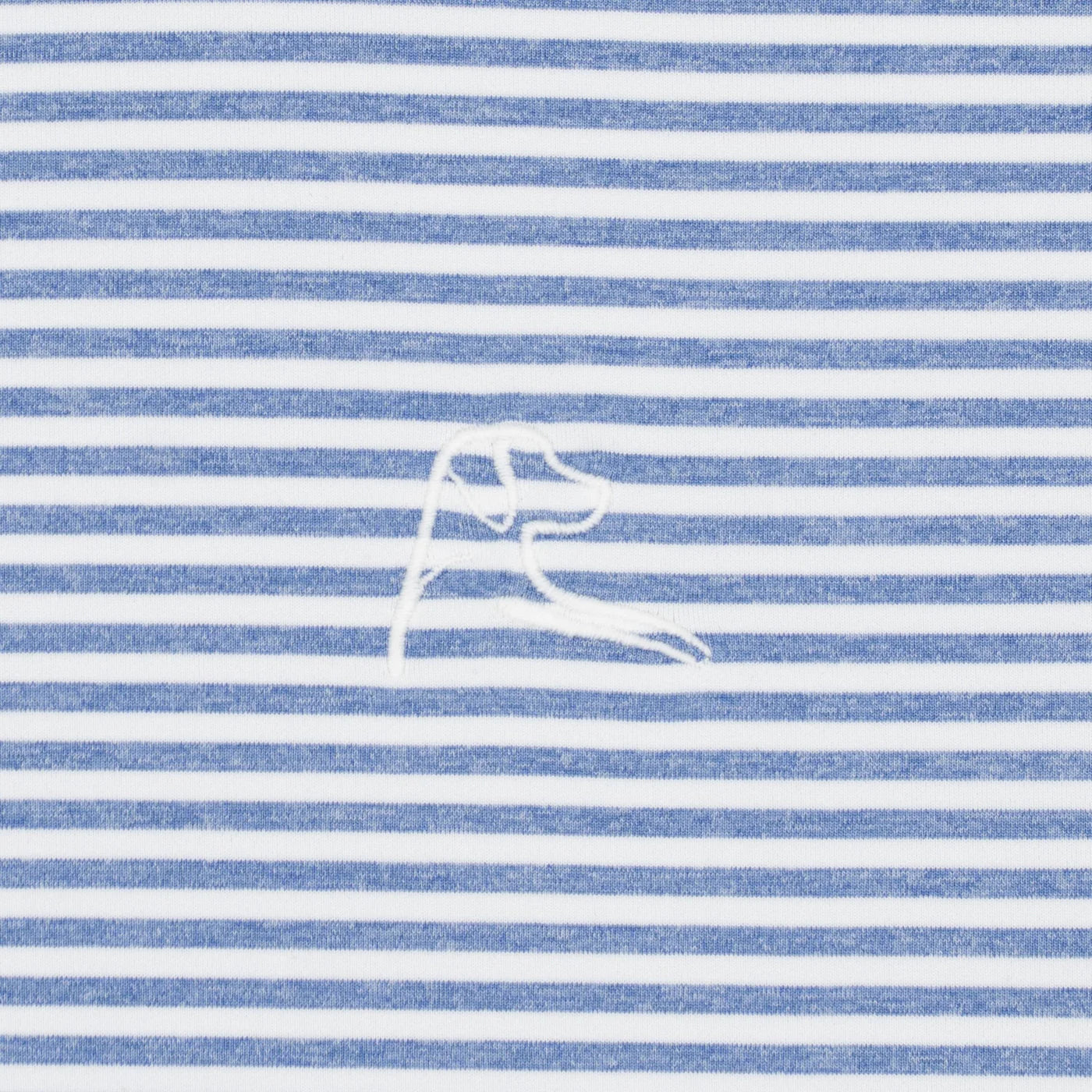 Short Sleeve Performance Polo in Barts Heather Stripe (Dusk Blue/White) - Baseline Social